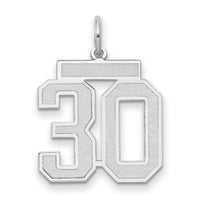 14kw Medium Satin Number 30 Charm-WSM30