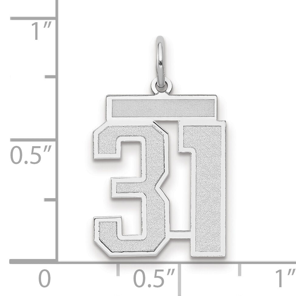 14kw Medium Satin Number 31 Charm-WSM31