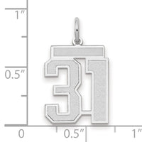 14kw Medium Satin Number 31 Charm-WSM31