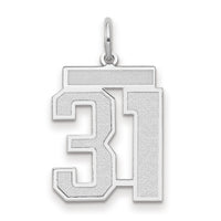 14kw Medium Satin Number 31 Charm-WSM31