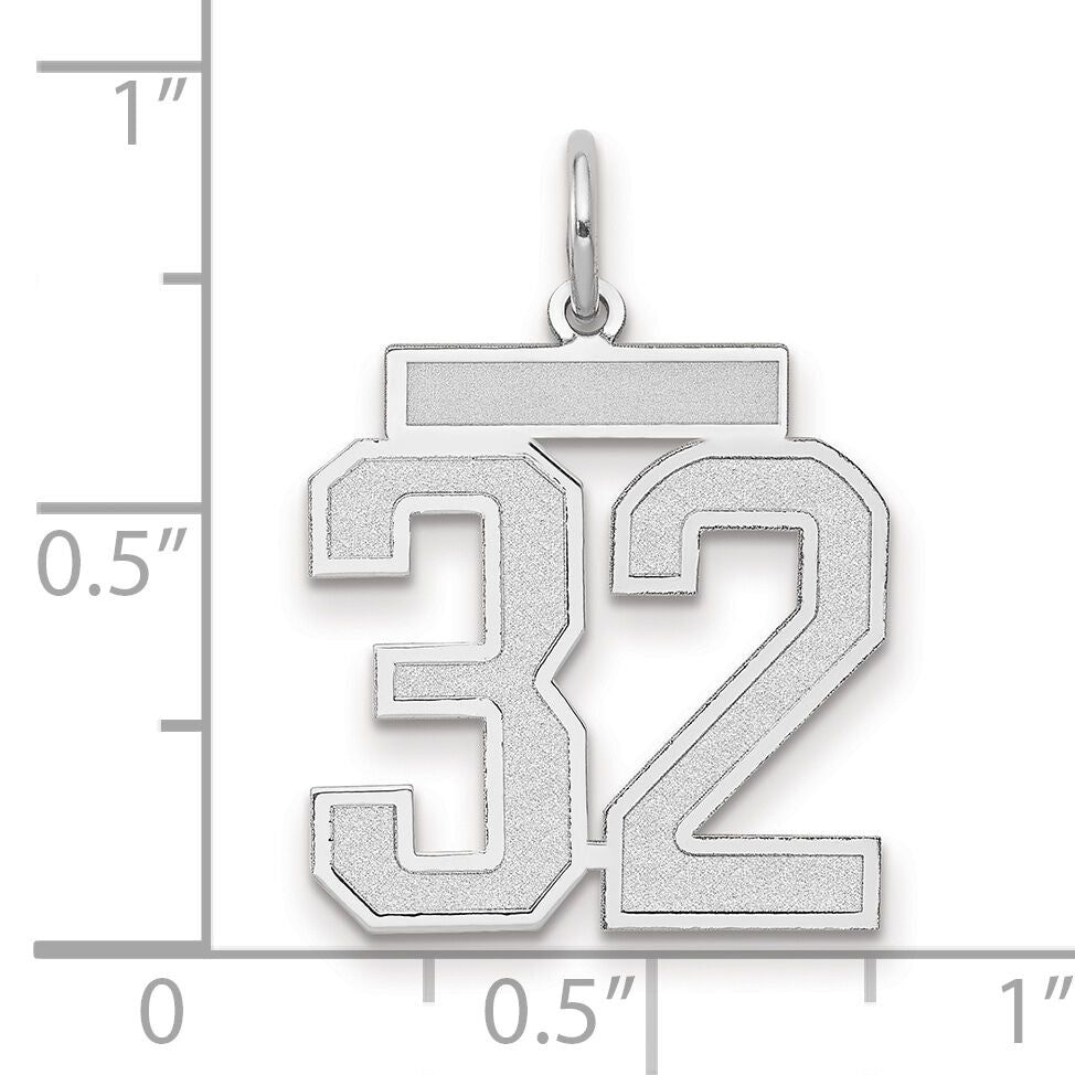 14kw Medium Satin Number 32 Charm-WSM32