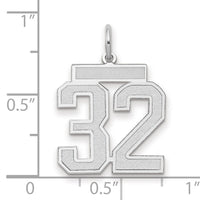 14kw Medium Satin Number 32 Charm-WSM32