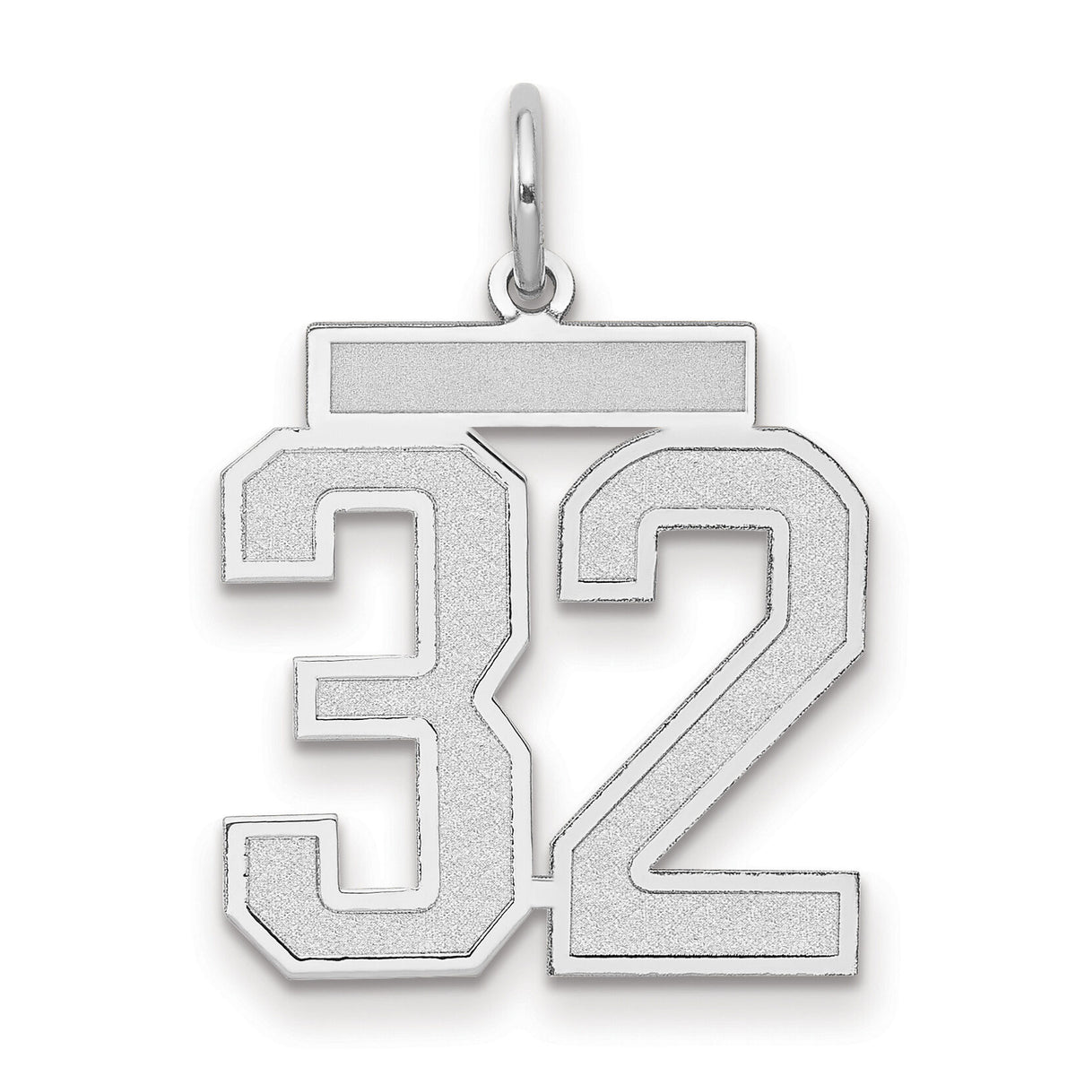 14kw Medium Satin Number 32 Charm-WSM32