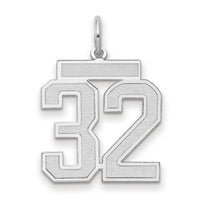 14kw Medium Satin Number 32 Charm-WSM32