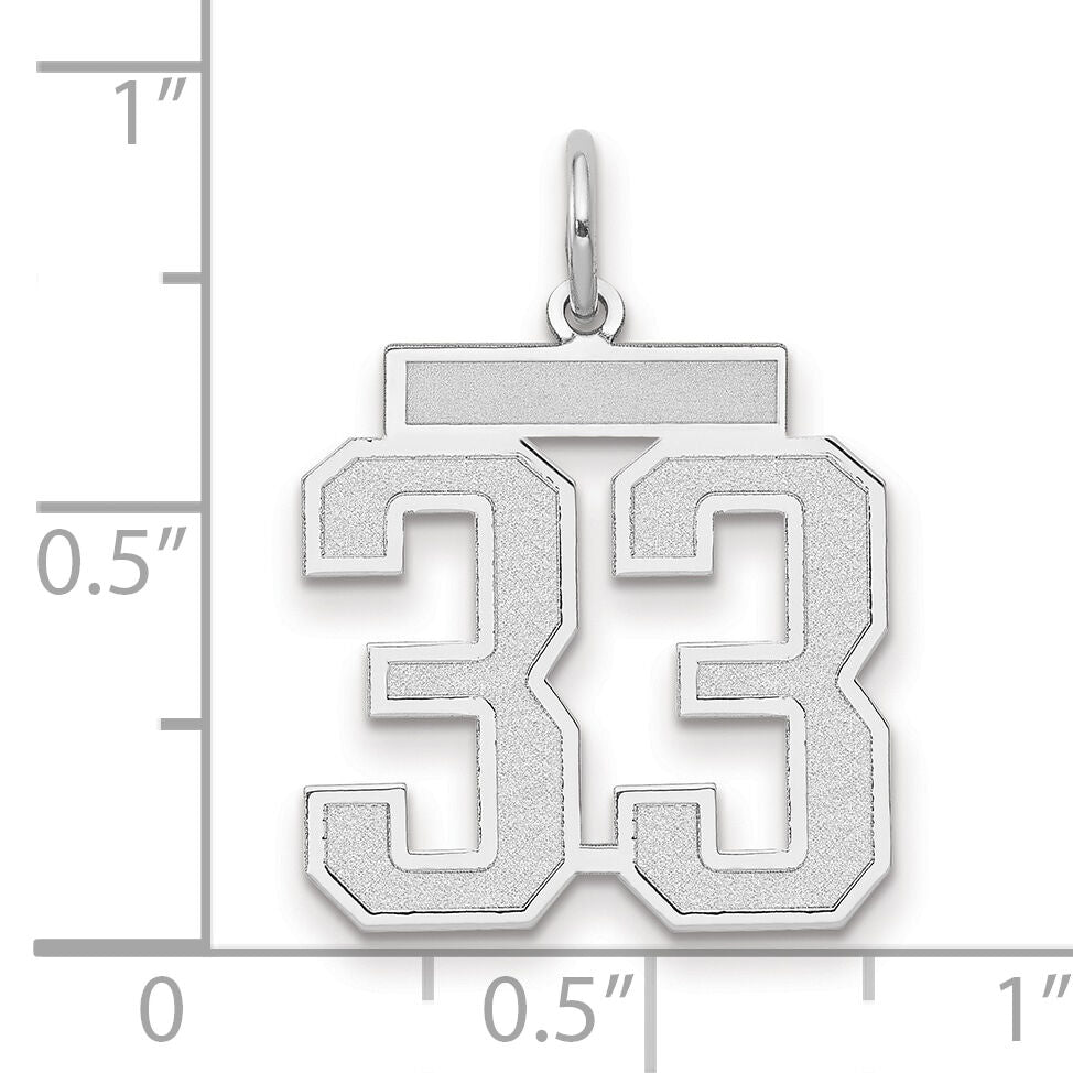 14kw Medium Satin Number 33 Charm-WSM33