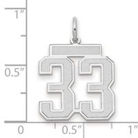 14kw Medium Satin Number 33 Charm-WSM33