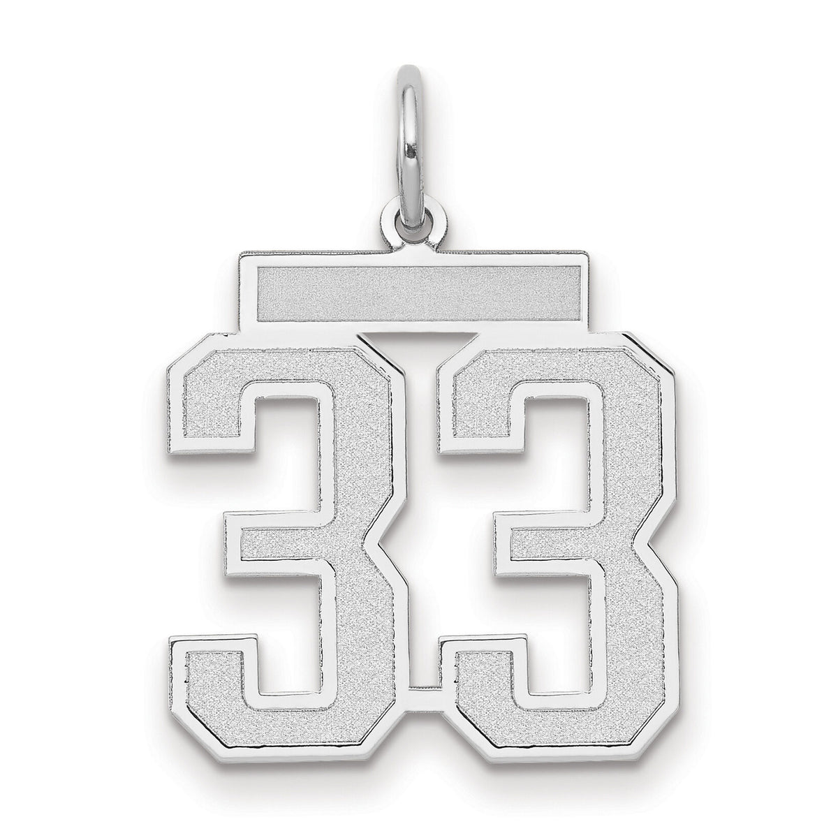14kw Medium Satin Number 33 Charm-WSM33