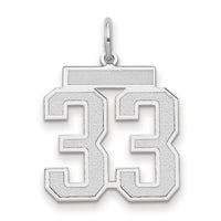 14kw Medium Satin Number 33 Charm-WSM33