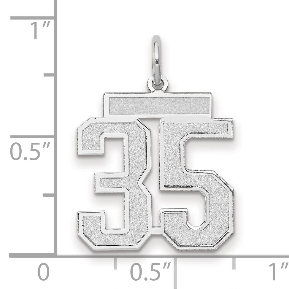 14kw Medium Satin Number 35 Charm-WSM35