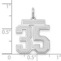 14kw Medium Satin Number 35 Charm-WSM35