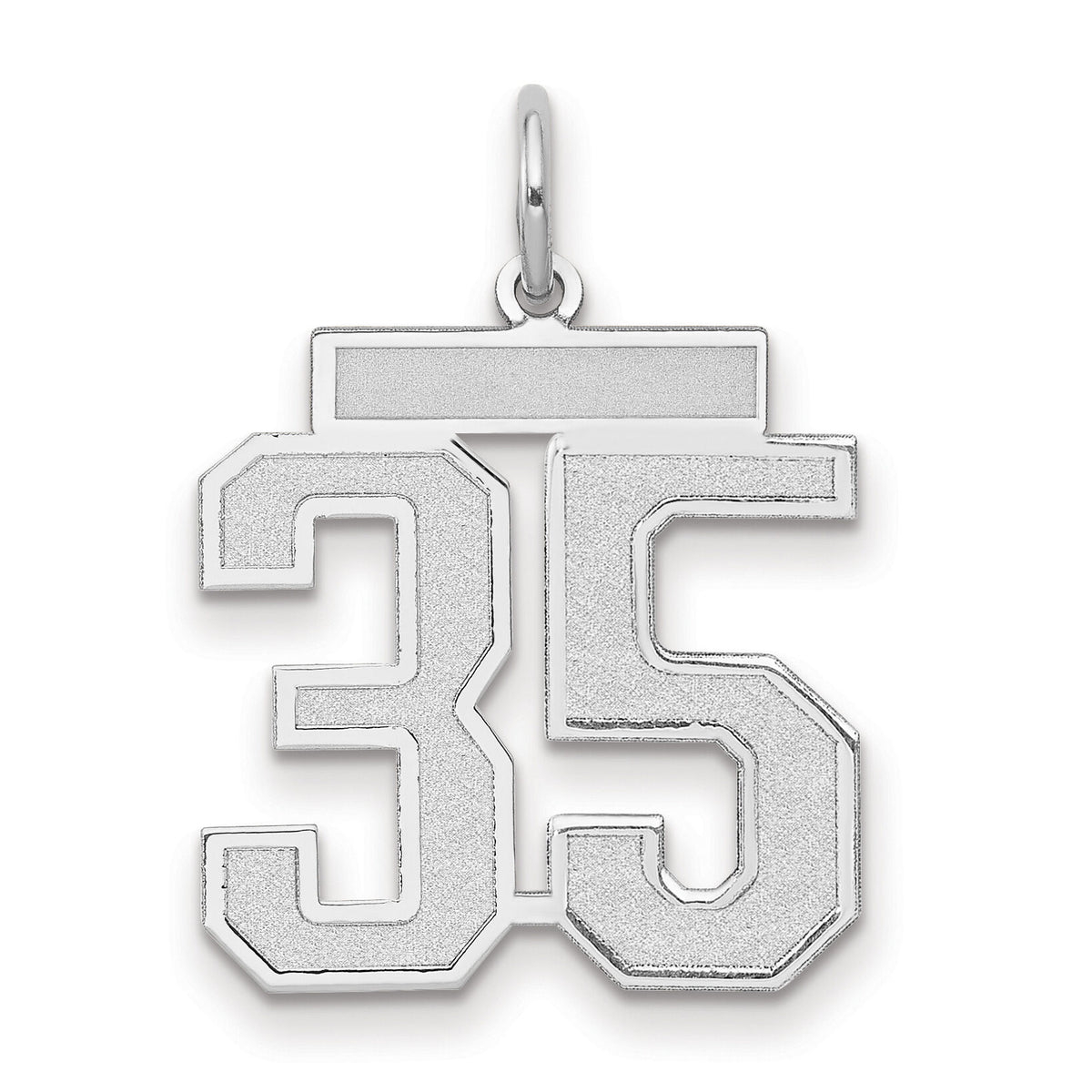 14kw Medium Satin Number 35 Charm-WSM35