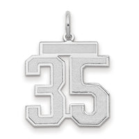 14kw Medium Satin Number 35 Charm-WSM35