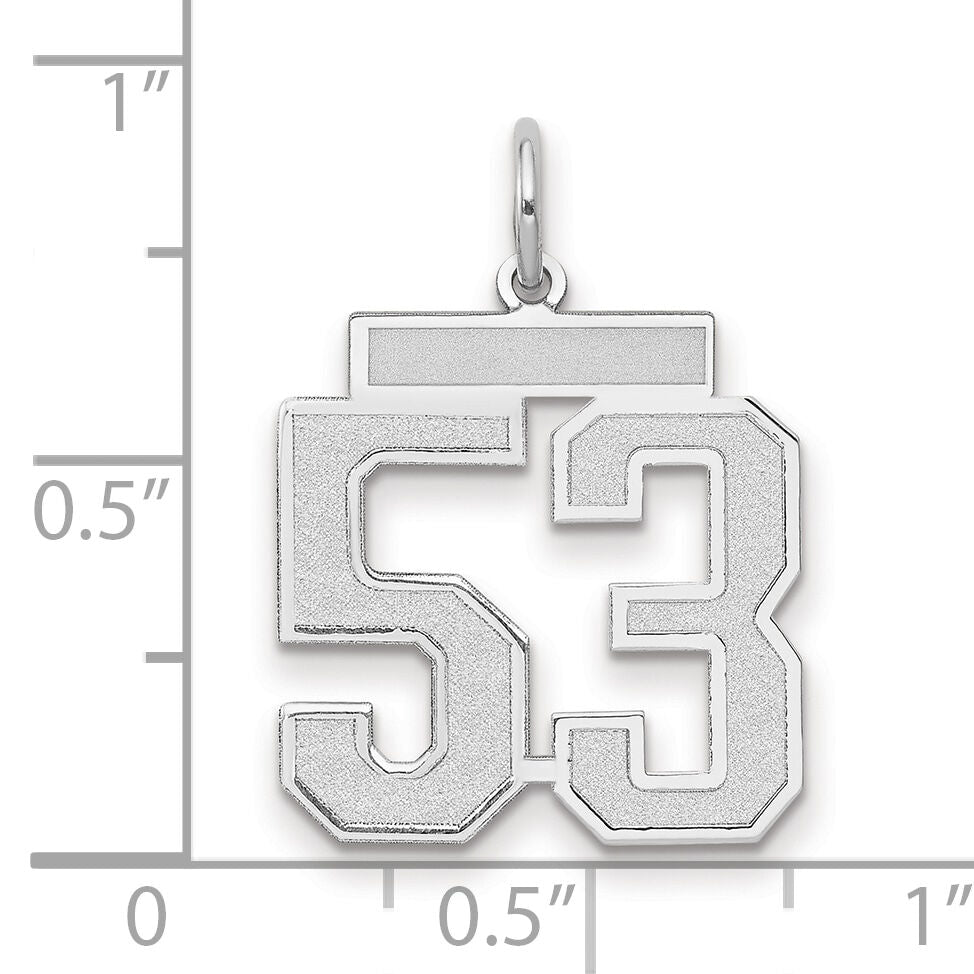 14kw Medium Satin Number 53 Charm-WSM53