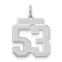 14kw Medium Satin Number 53 Charm-WSM53