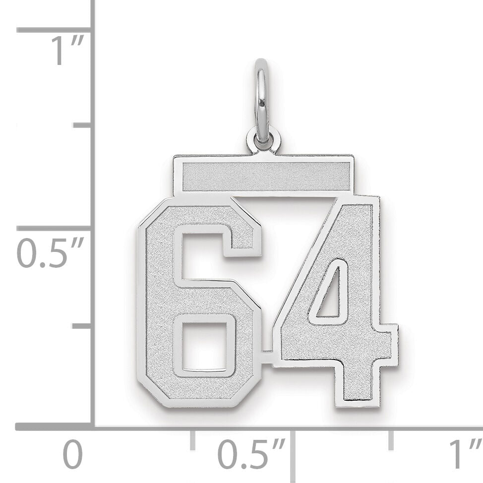 14kw Medium Satin Number 64 Charm-WSM64