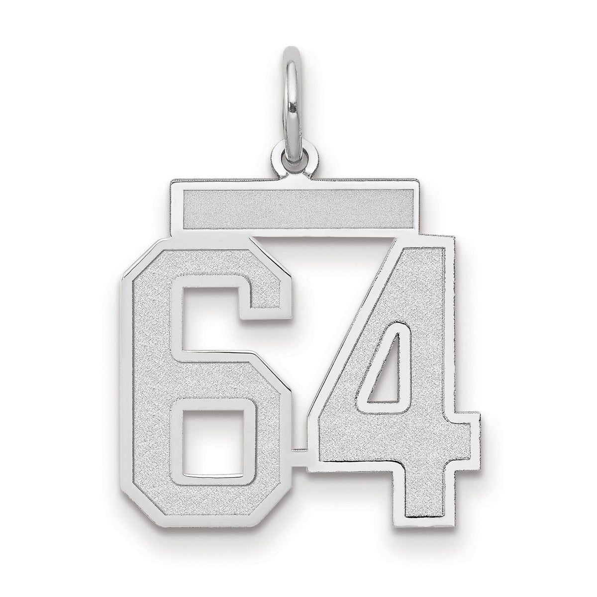 14kw Medium Satin Number 64 Charm-WSM64