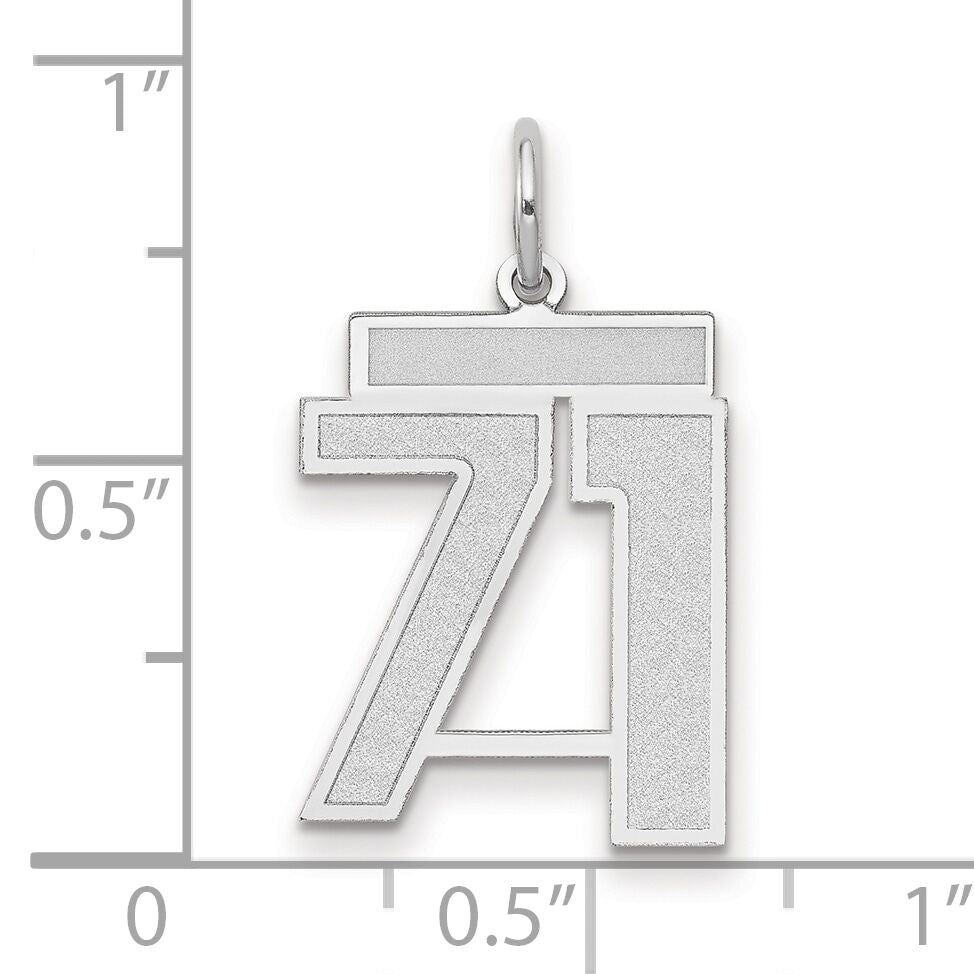 14kw Medium Satin Number 71 Charm-WSM71