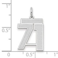 14kw Medium Satin Number 71 Charm-WSM71
