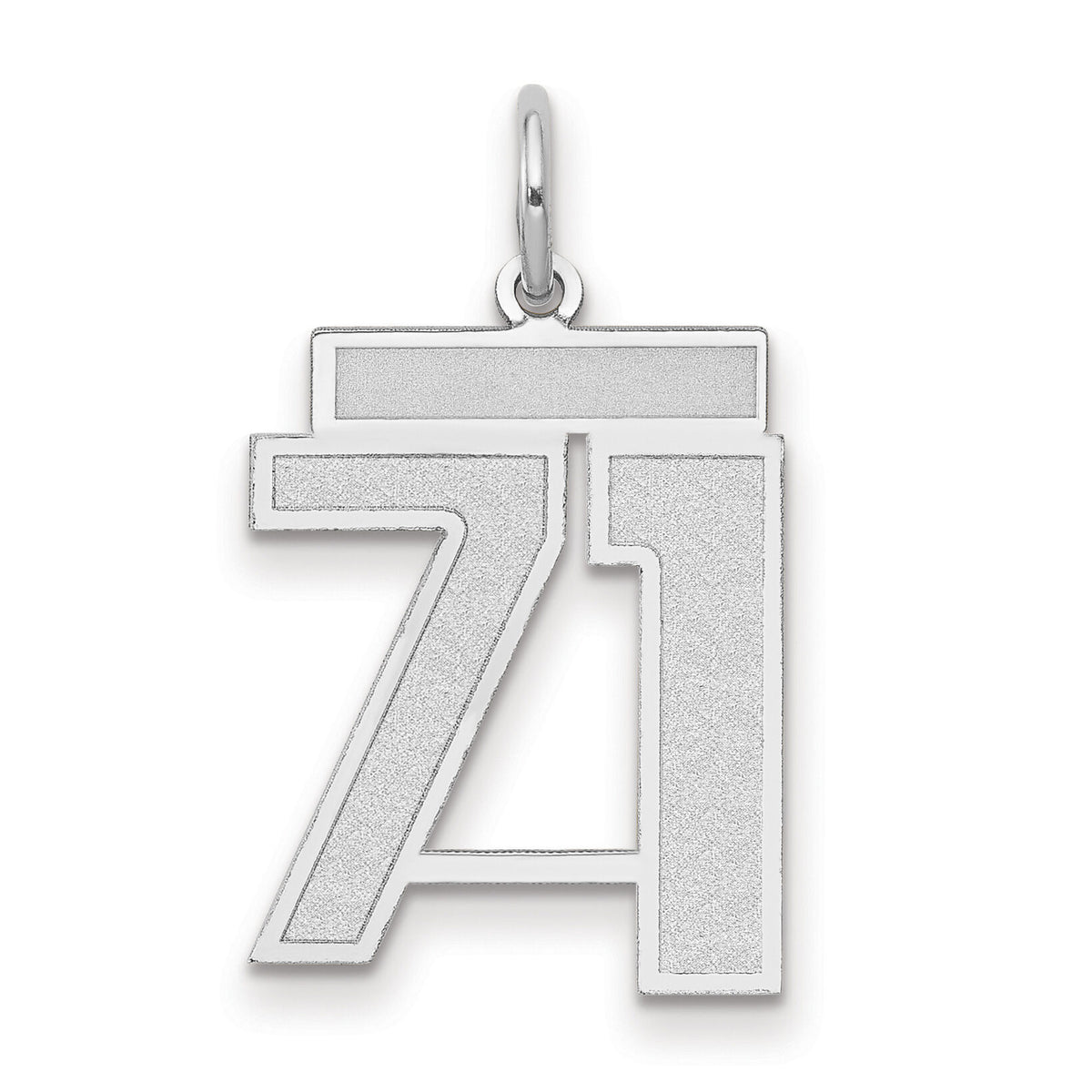 14kw Medium Satin Number 71 Charm-WSM71