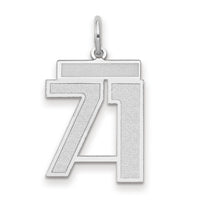 14kw Medium Satin Number 71 Charm-WSM71