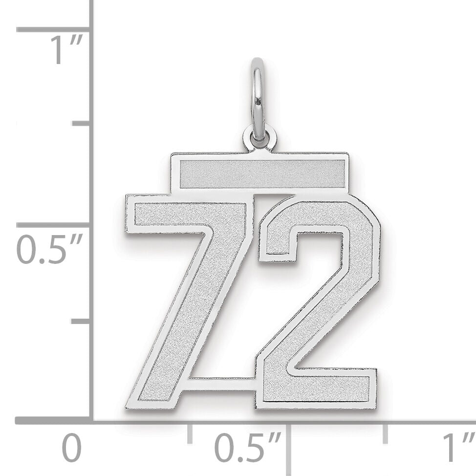 14kw Medium Satin Number 72 Charm-WSM72