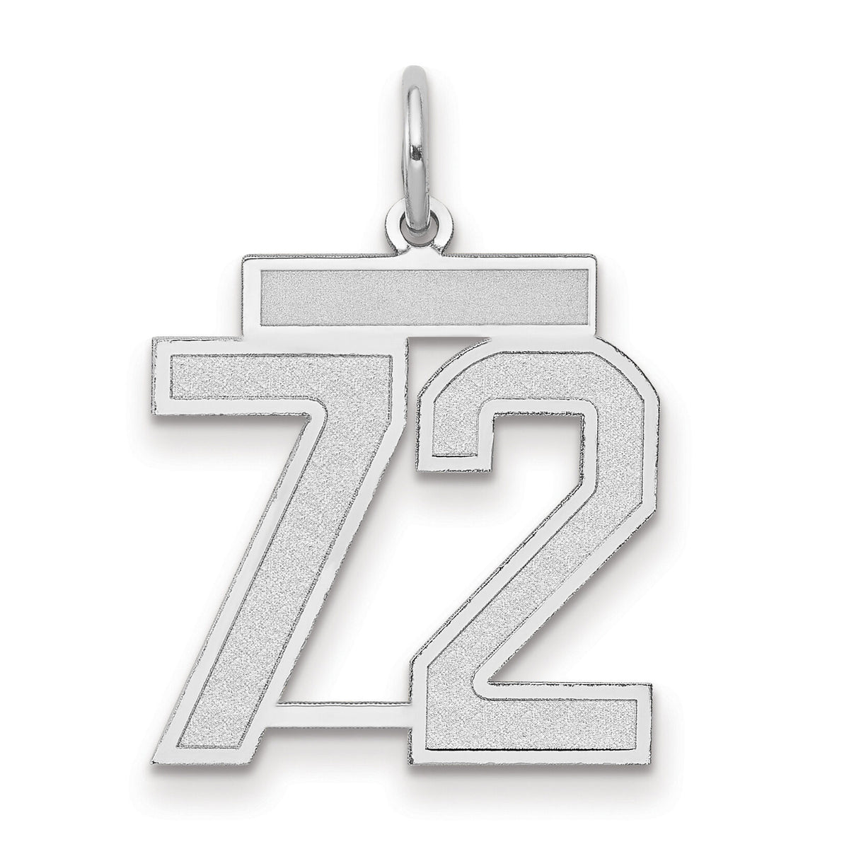 14kw Medium Satin Number 72 Charm-WSM72
