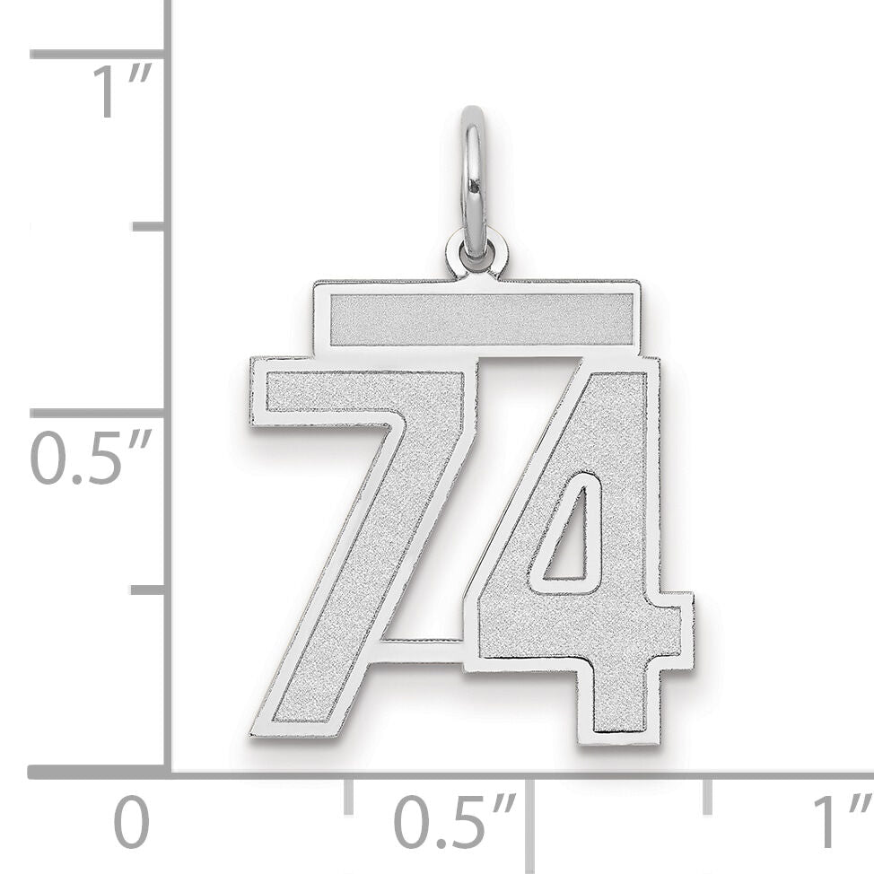 14kw Medium Satin Number 74 Charm-WSM74