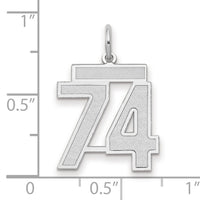 14kw Medium Satin Number 74 Charm-WSM74