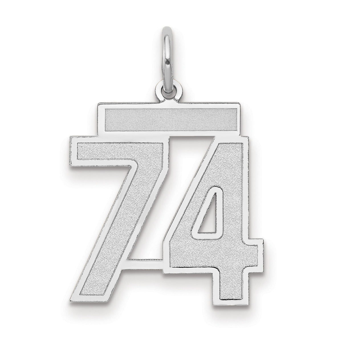 14kw Medium Satin Number 74 Charm-WSM74