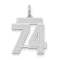 14kw Medium Satin Number 74 Charm-WSM74