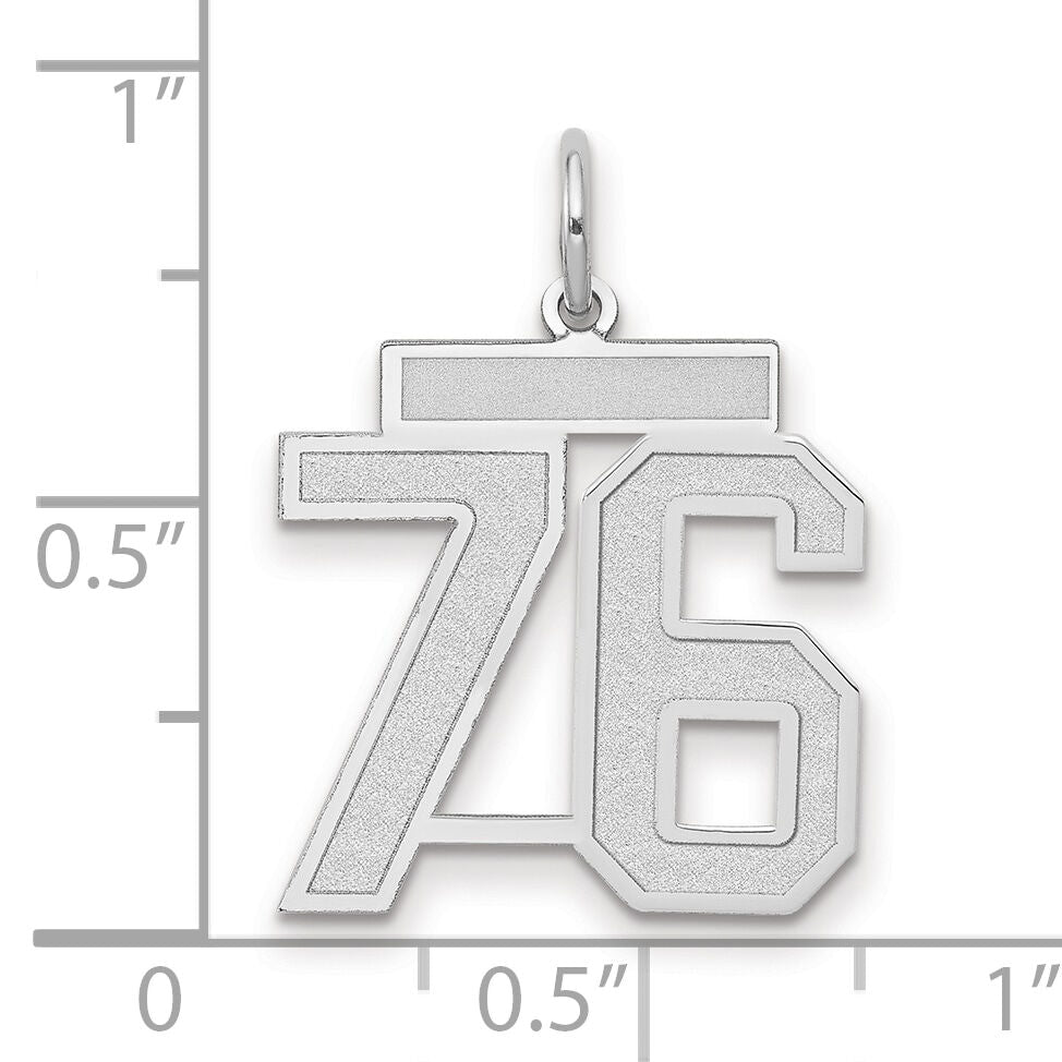 14kw Medium Satin Number 76 Charm-WSM76