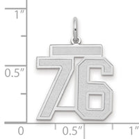 14kw Medium Satin Number 76 Charm-WSM76