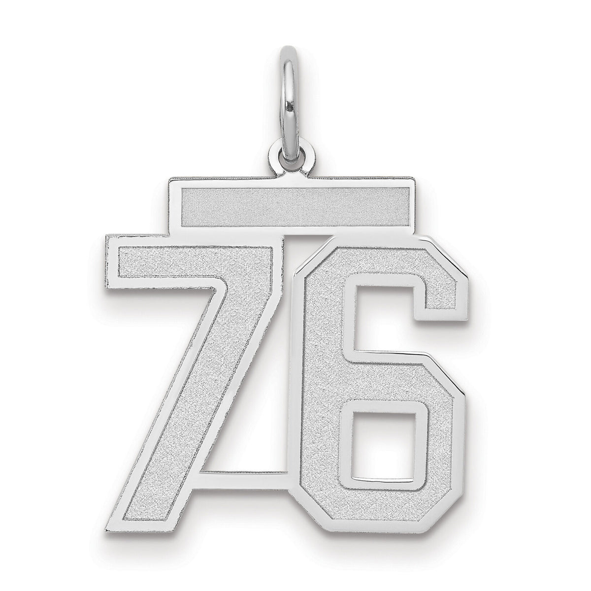 14kw Medium Satin Number 76 Charm-WSM76
