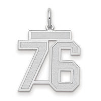 14kw Medium Satin Number 76 Charm-WSM76