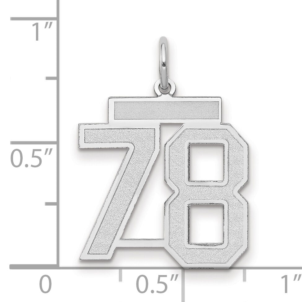 14kw Medium Satin Number 78 Charm-WSM78