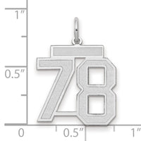 14kw Medium Satin Number 78 Charm-WSM78