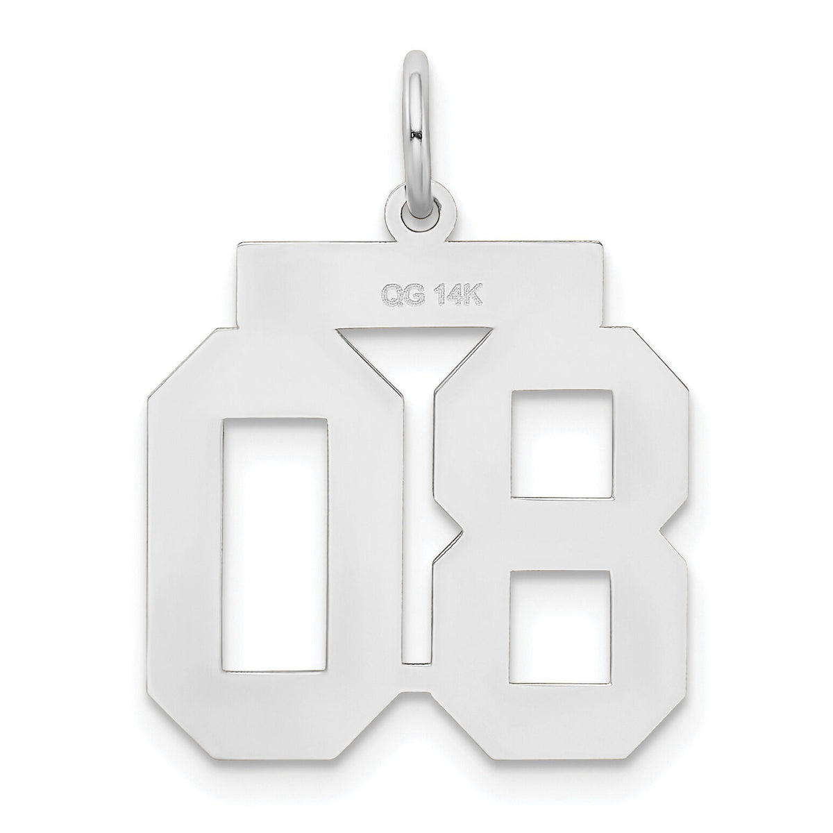 14kw Medium Satin Number 80 Charm-WSM80