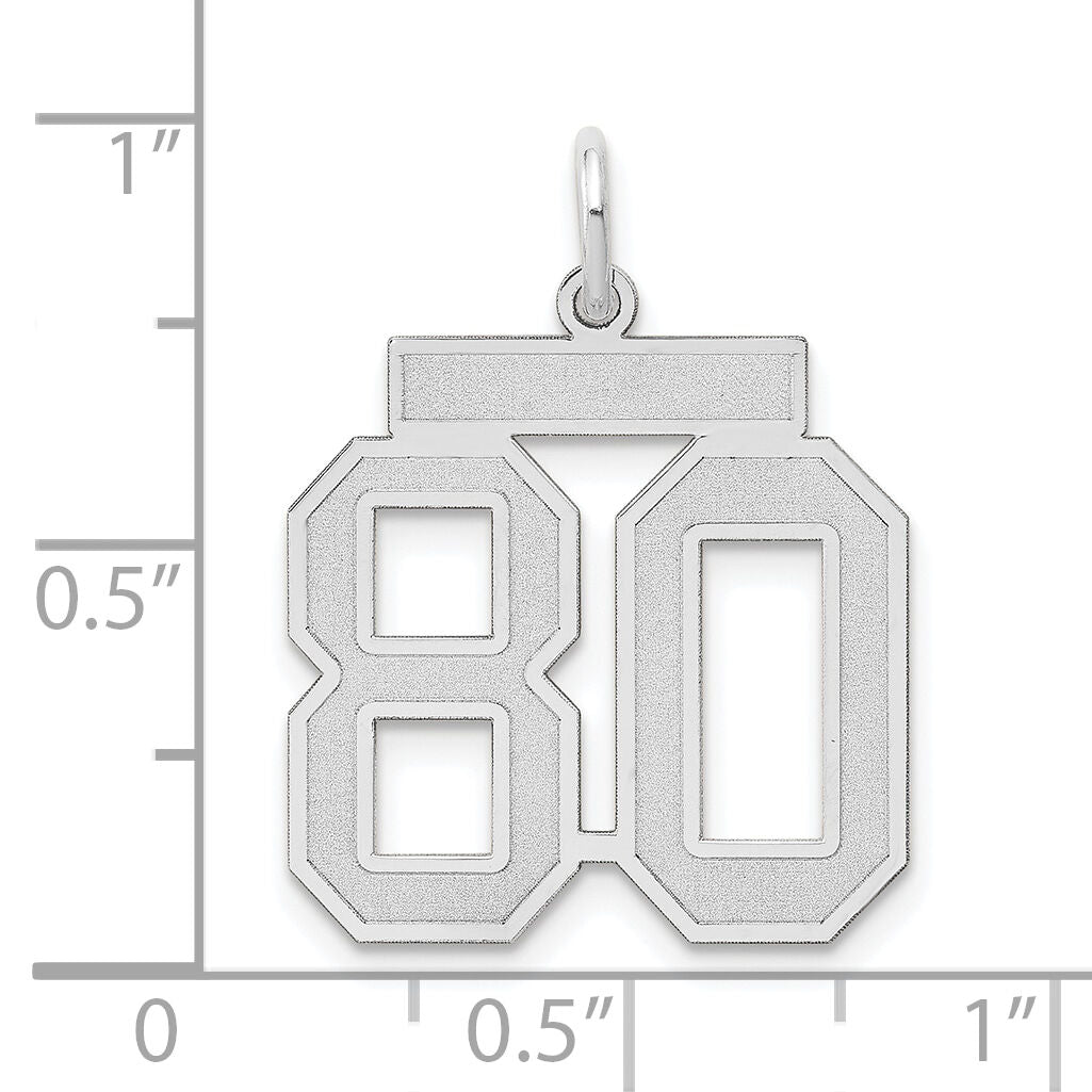 14kw Medium Satin Number 80 Charm-WSM80