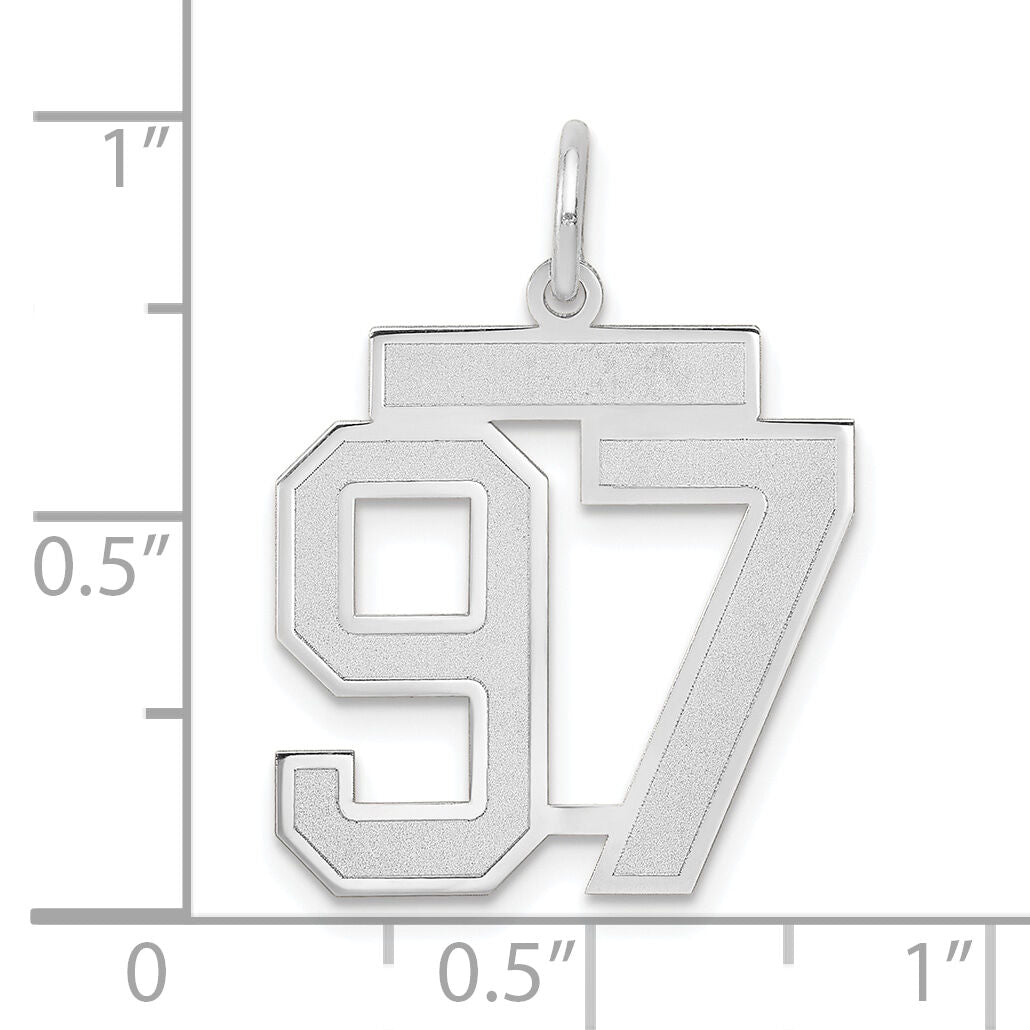 14kw Medium Satin Number 97 Charm-WSM97