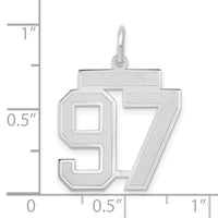 14kw Medium Satin Number 97 Charm-WSM97