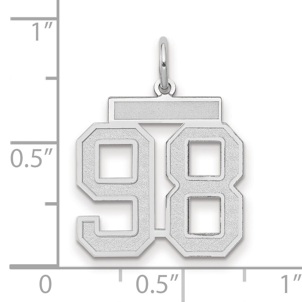 14kw Medium Satin Number 98 Charm-WSM98