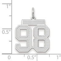 14kw Medium Satin Number 98 Charm-WSM98