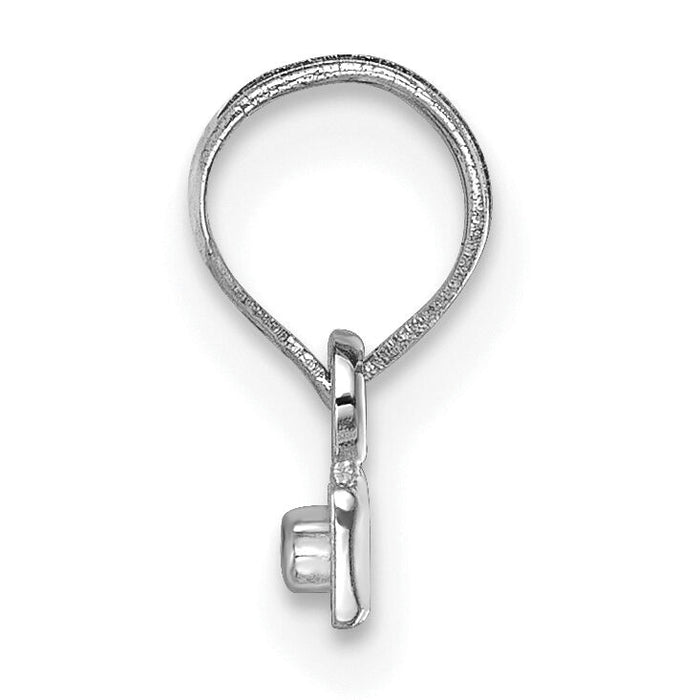 14kw Small Brushed Diamond-cut Number Top Charm-WSMTOP