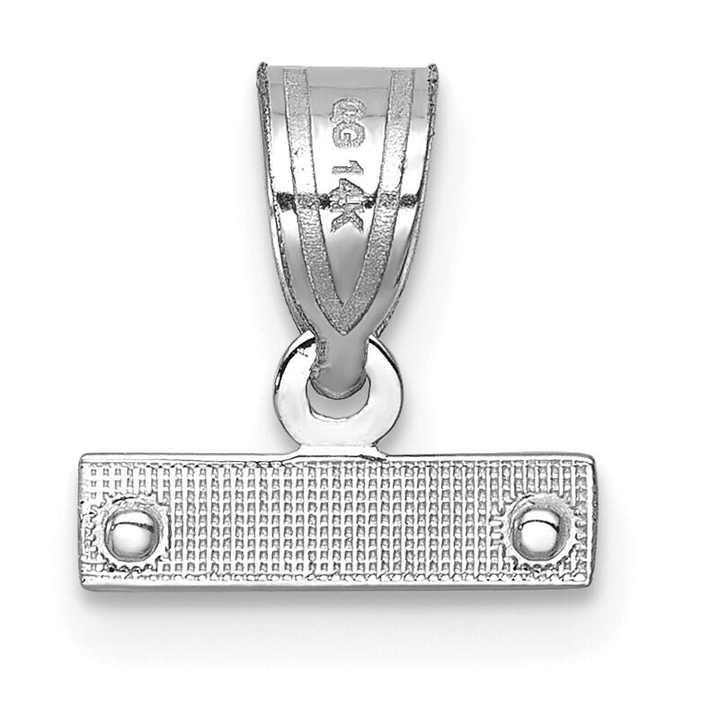 14kw Small Brushed Diamond-cut Number Top Charm-WSMTOP
