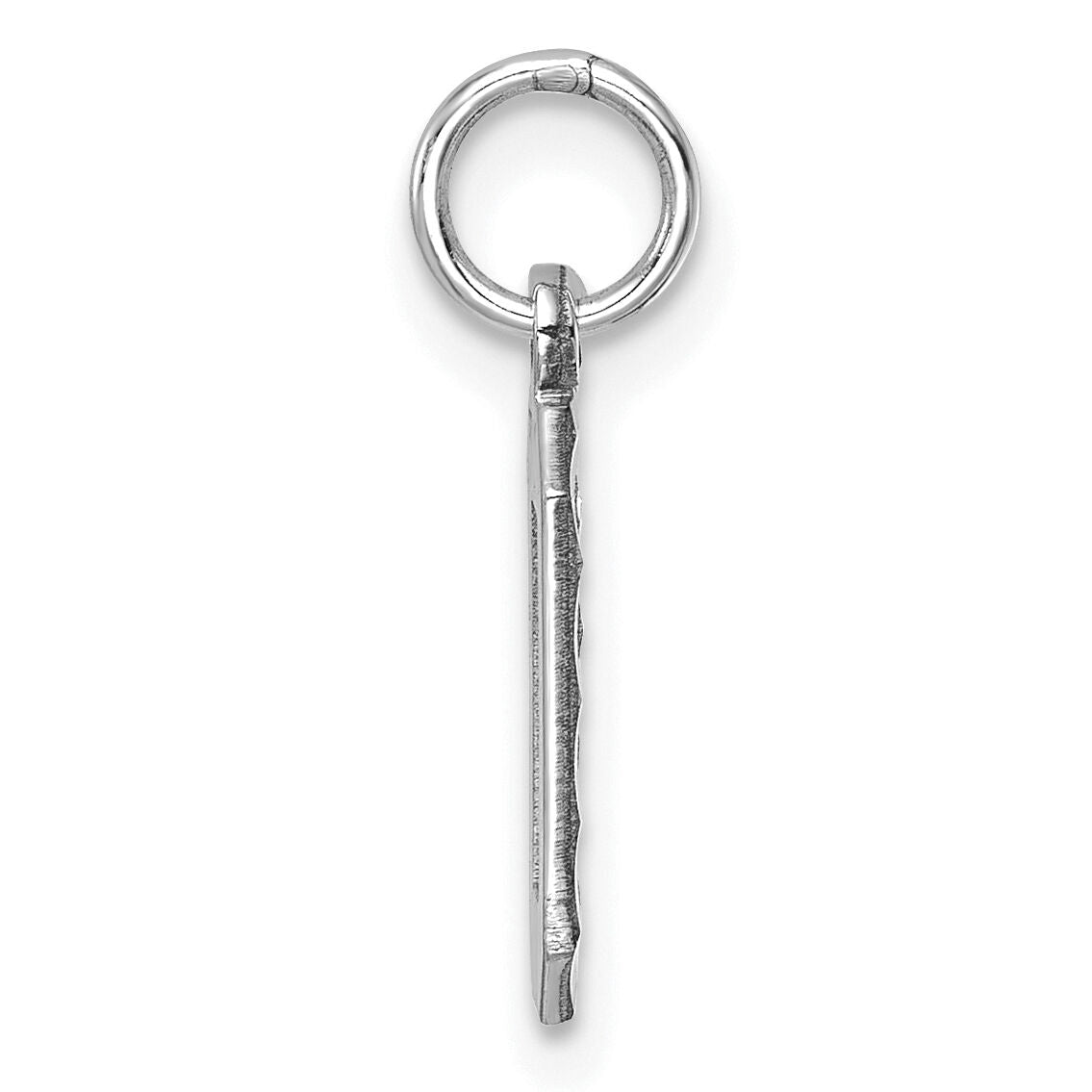 14kw Small Brushed Diamond-cut Number 0 Charm-WSN00