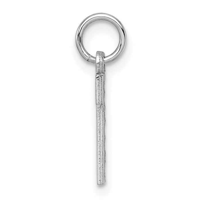 14kw Small Brushed Diamond-cut Number 1 Charm-WSN01