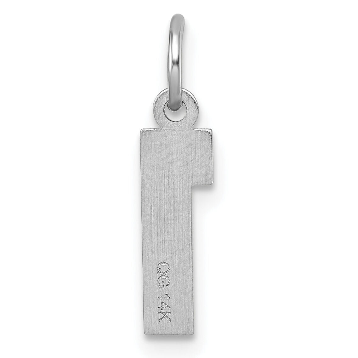 14kw Small Brushed Diamond-cut Number 1 Charm-WSN01
