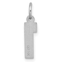 14kw Small Brushed Diamond-cut Number 1 Charm-WSN01