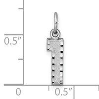 14kw Small Brushed Diamond-cut Number 1 Charm-WSN01