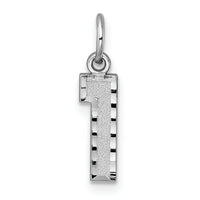 14kw Small Brushed Diamond-cut Number 1 Charm-WSN01